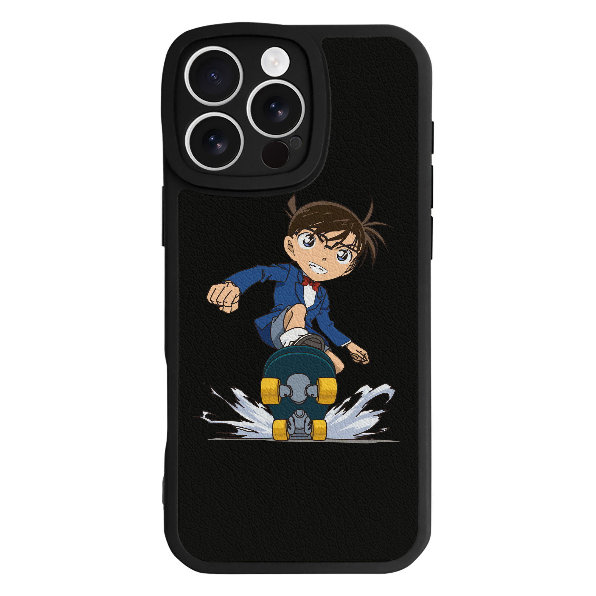 （画像用） 名探偵コナン 江戸川 コナン Detective Conan Conan Edogawa 【iPhone 16シリーズ対応】シリコンスマホケース（レザー調） 材質：シリコン